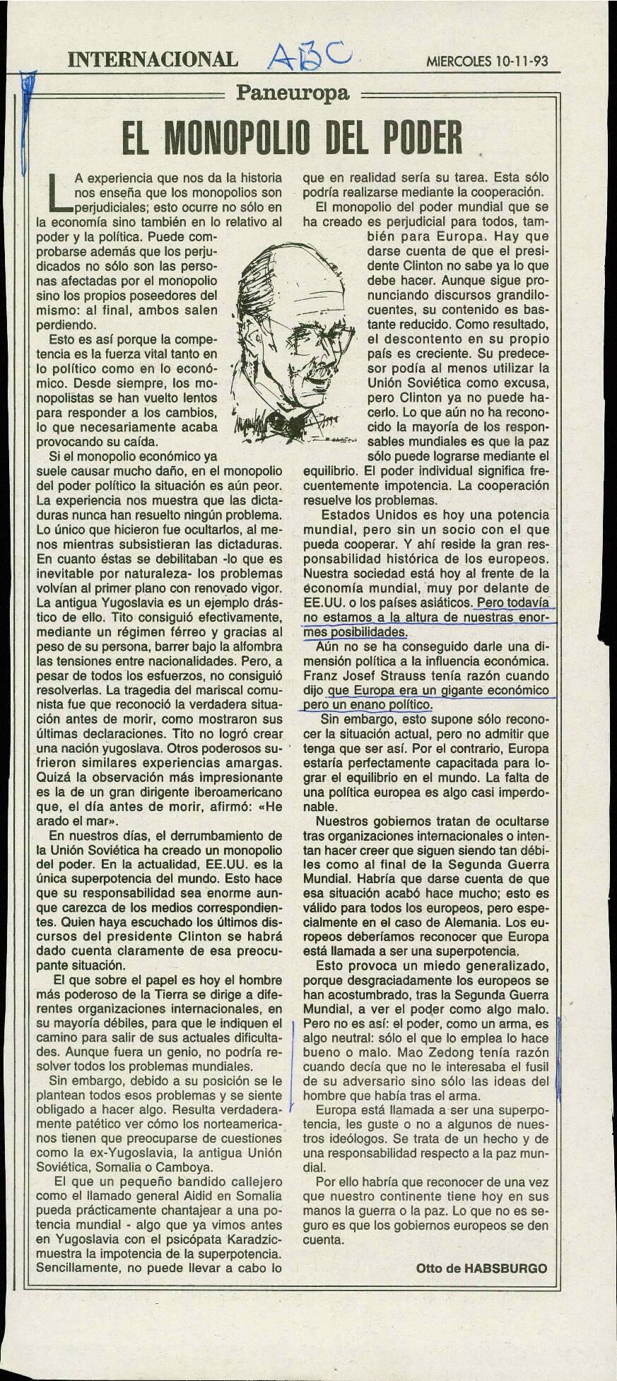 El monopolio de poder