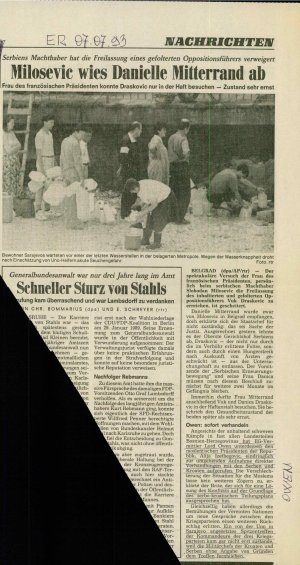 Milosevic wies Danielle Mitterrand ab  - nosilna