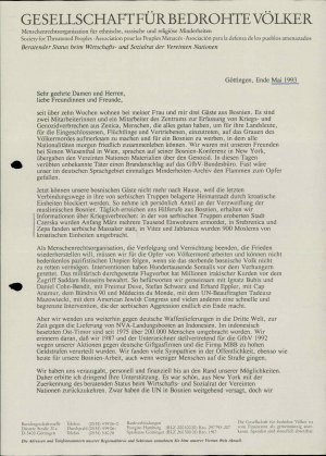 Dopis s poročilom društva Gesellschaft f...  - nosilna