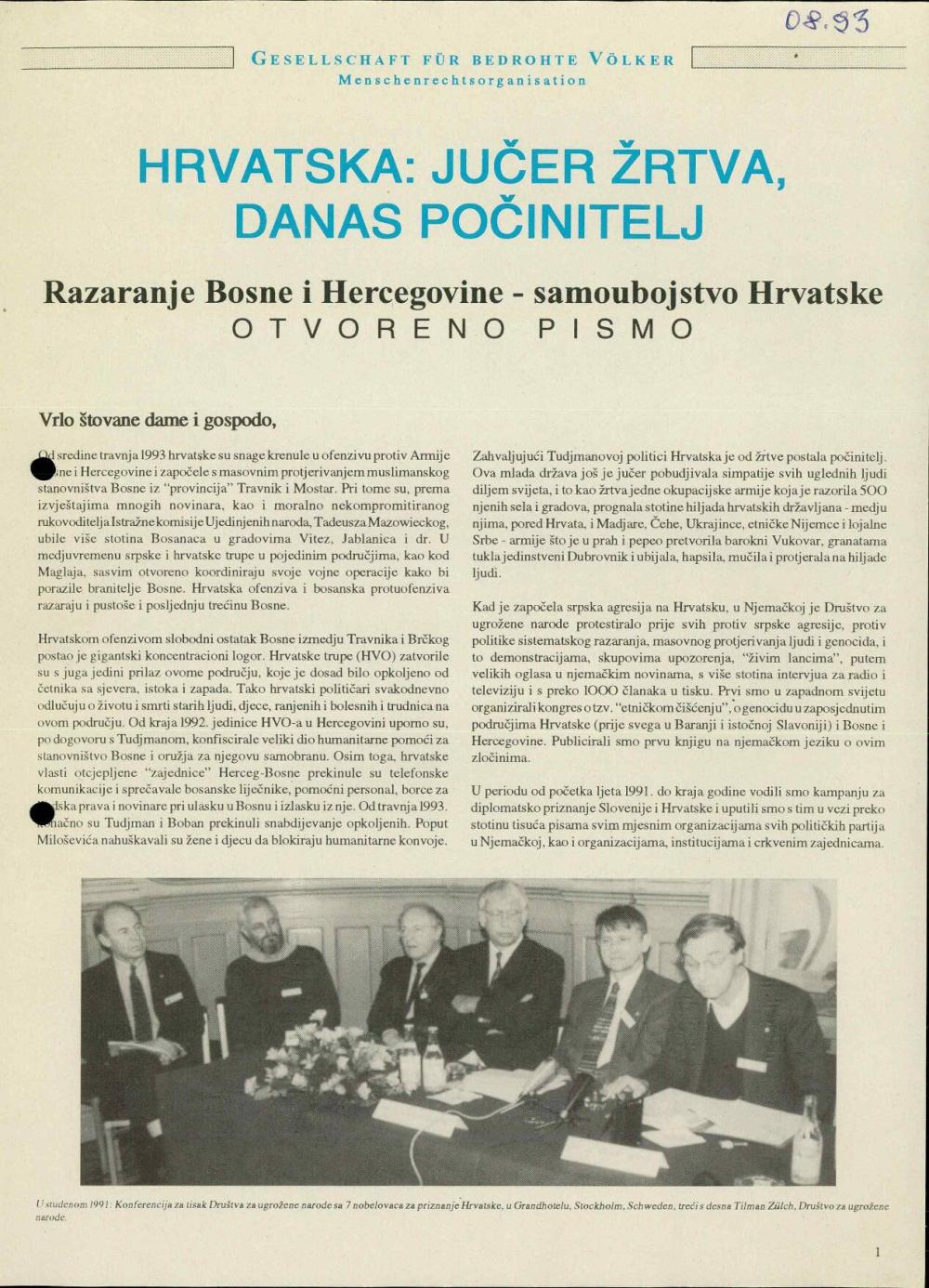 Hrvatska: jučer žrtva, danas počinitelj