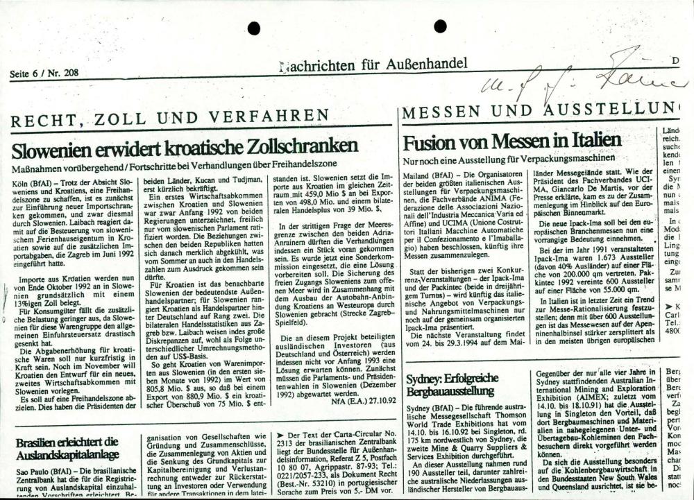 Slowenien erwidert kroatische Zollschran... - nosilna