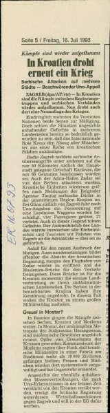In Kroatien droht erneut ein Krieg  - nosilna