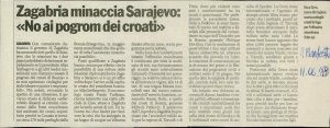 Zagabria minaccia Sarajevo: «No ai pogro...  - nosilna