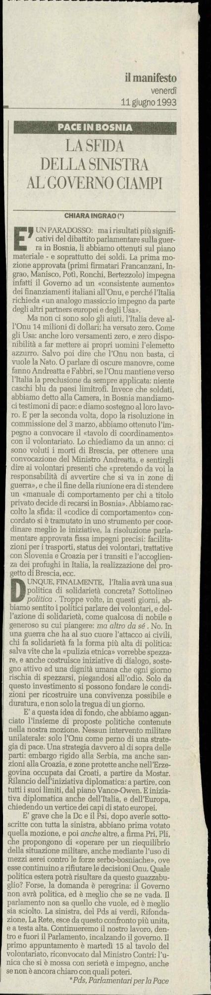 La sfida della sinistra al governo Ciampi