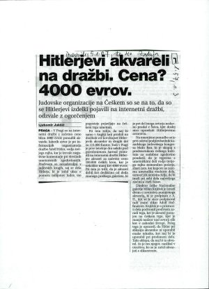 Hitlerjevi akvareli na dražbi. Cena ? 40...  - nosilna