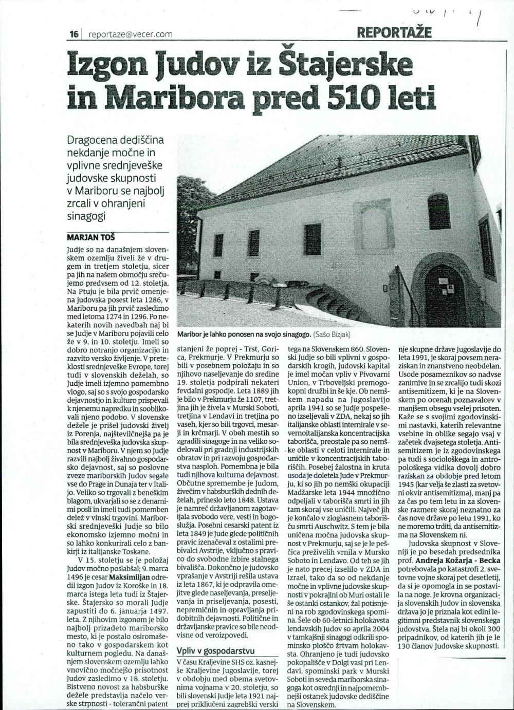 Izgon Judov iz Štajerske in Maribora pred 510 leti