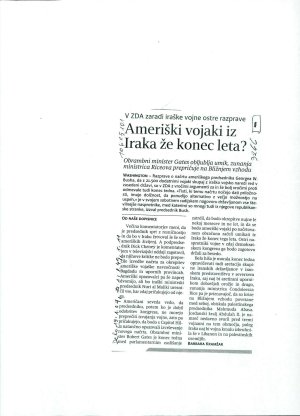 Ameriški vojaki iz Iraka že konec leta?  - nosilna