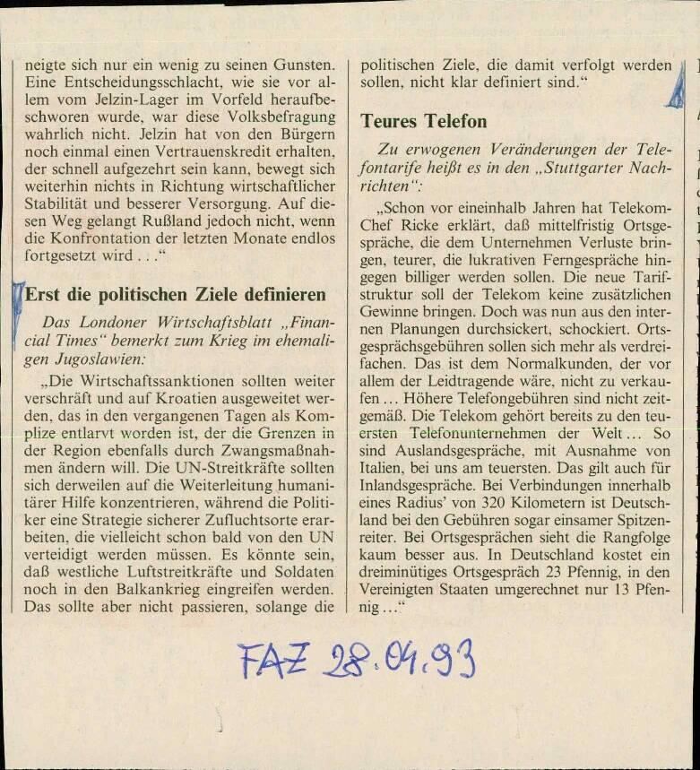 Erst die politischen Ziele definieren