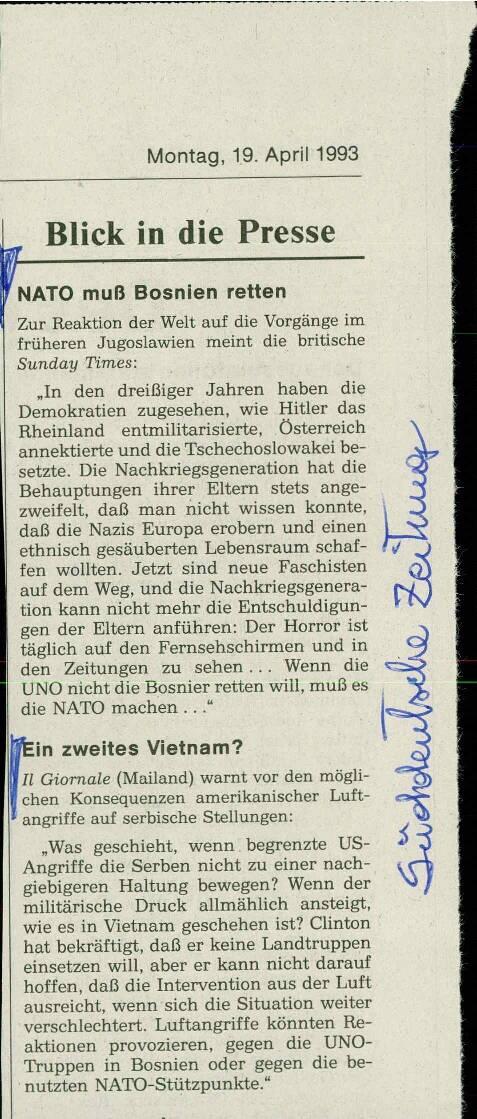 NATO muß Bosnien retten