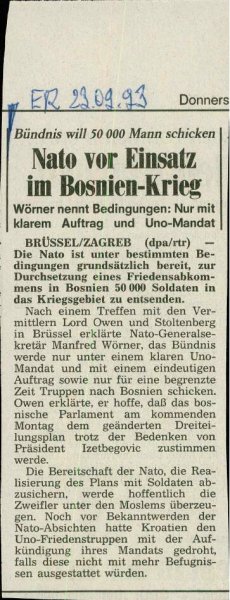 Nato vor Einsatz im Bosnien-Krieg  - nosilna