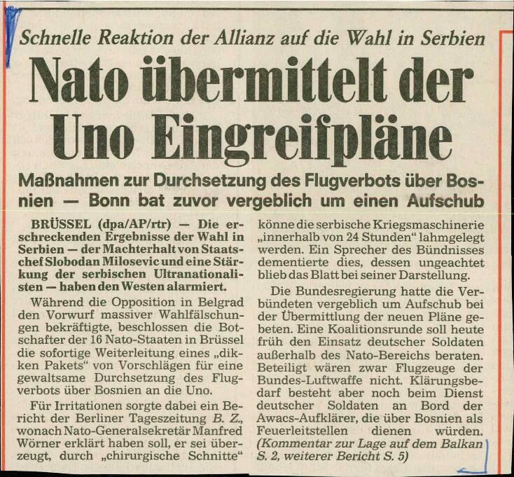Nato Übermittelt der Uno Eingreifpläne