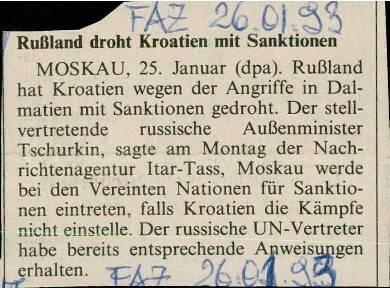 Rußland droht Kroatien mit Sanktionen - nosilna