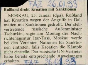 Rußland droht Kroatien mit Sanktionen  - nosilna