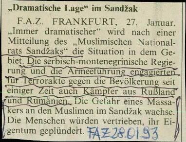 „Dramatische Lage" im Sandžak