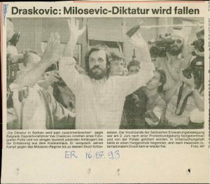 Draskovic: Milosevic-Diktatur wird falle...  - nosilna
