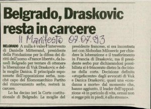 Belgrado, Draskovic resta in carcere  - nosilna