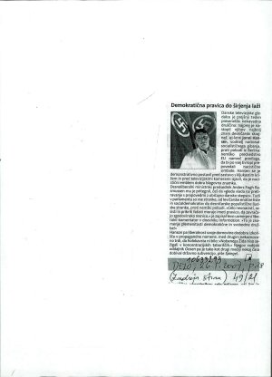 Demokratična pravica do širjenja laži  - nosilna