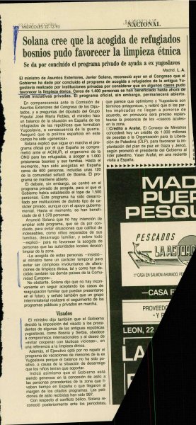 Solana cree que la acogida de refugiados...  - nosilna