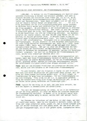 Interview mit einer Vertreterin der Frie...  - nosilna