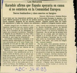 Karadzic afirma que España apoyaría su c...  - nosilna