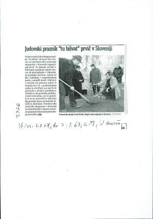 Judovski praznik "tu bišvat" prvič v Slo...  - nosilna