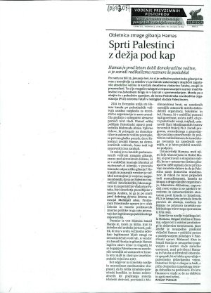 Sprti Palestinci z dežja pod kap  - nosilna