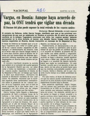 Vargas, en Bosnia: Aunque haya acuerdo d...  - nosilna