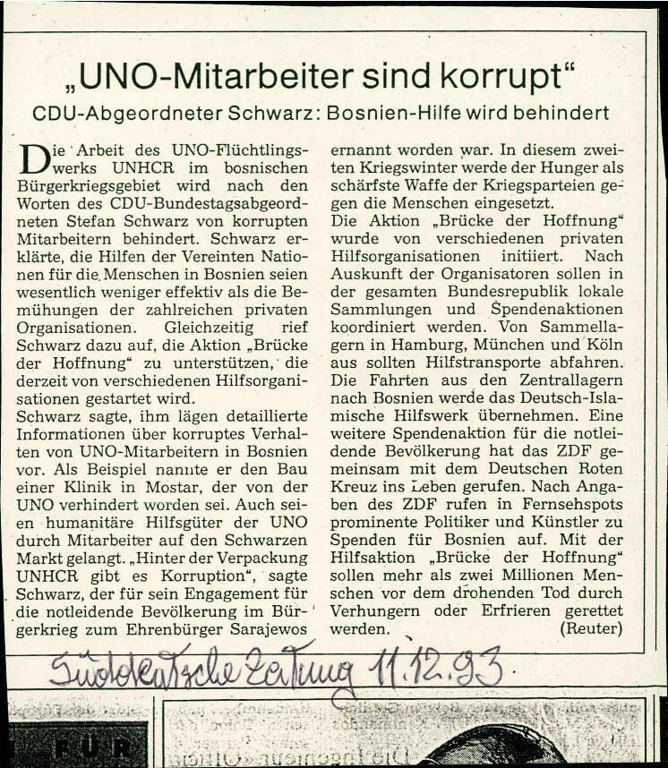 „UNO-Mitarbeiter sind korrupt"
