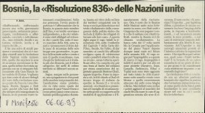 Bosnia, la «Risoluzione 836» delle Nazio...  - nosilna