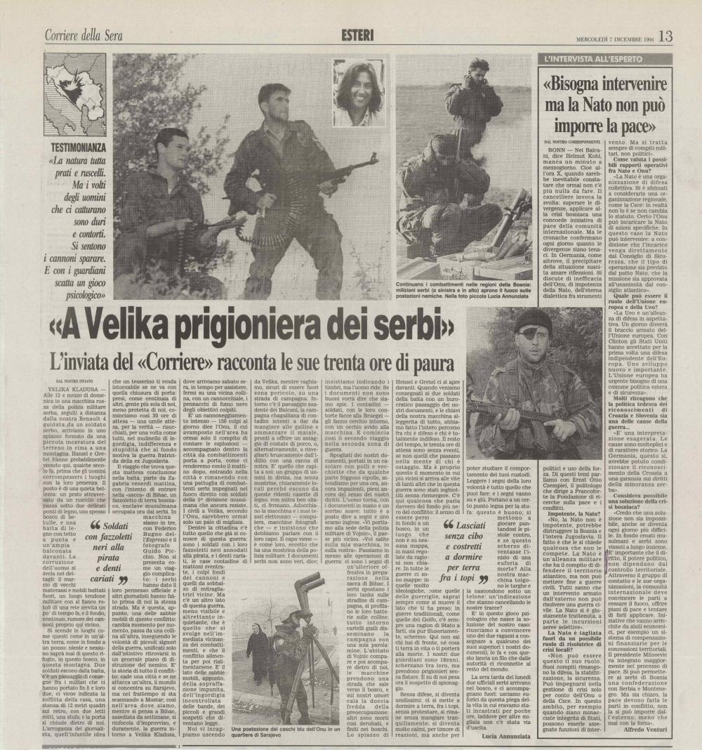 «A Velika prigioniera dei serbi»