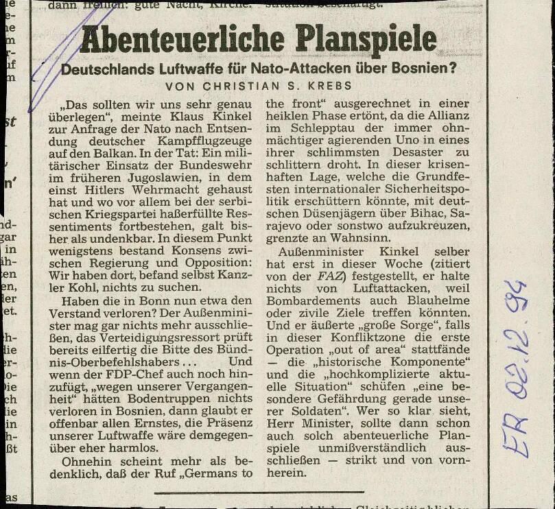Abenteuerliche Planspiele