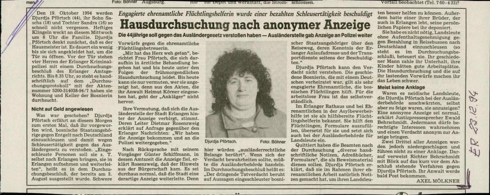 Hausdurchsuchung nach anonymer Anzeige
