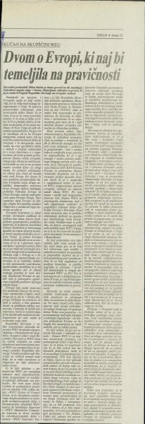 Dvom o Evropi, ki naj bi temeljila na pr...  - nosilna