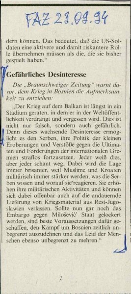 Gefährliches Desinteresse  - nosilna