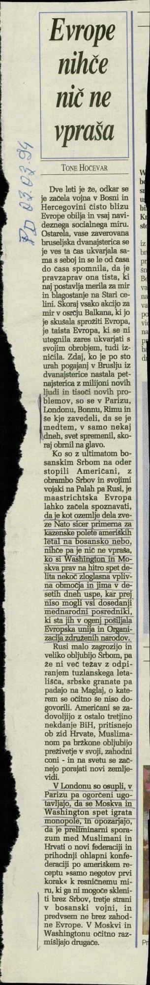 Evrope nihče nič ne vpraša