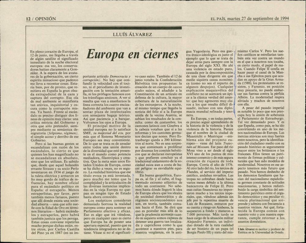 Europa en ciernes