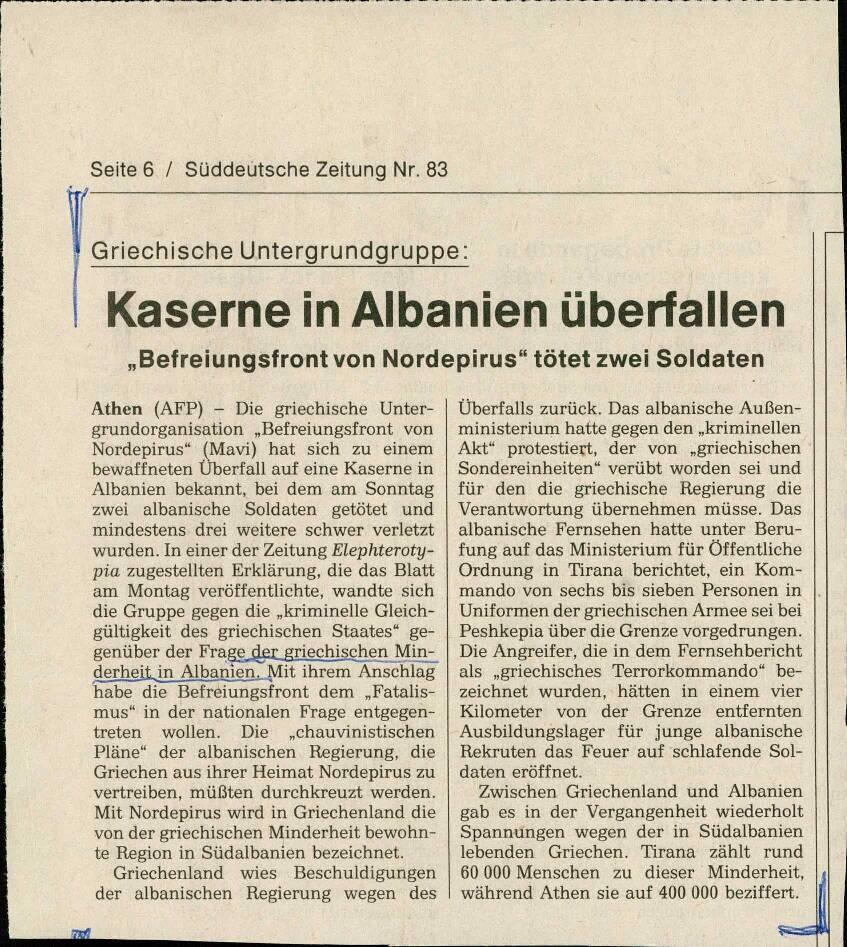 Kaserne in Albanien überfallen