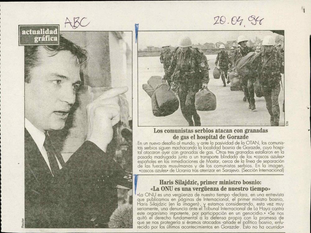 Haris Silajdzic, primer ministro bosnio: «La ONU es una vergüenza de nuestro tiempo»