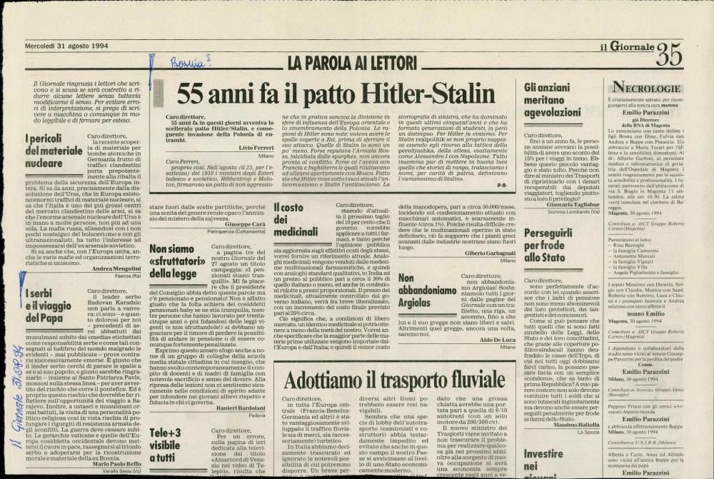 55 anni fa il patto Hitler-Stalin