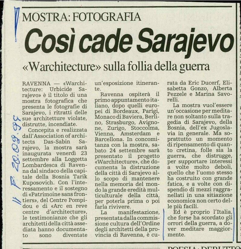 Così cade Sarajevo