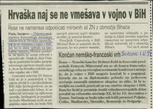 Hrvaška naj se ne vmešava v vojno v BiH  - nosilna