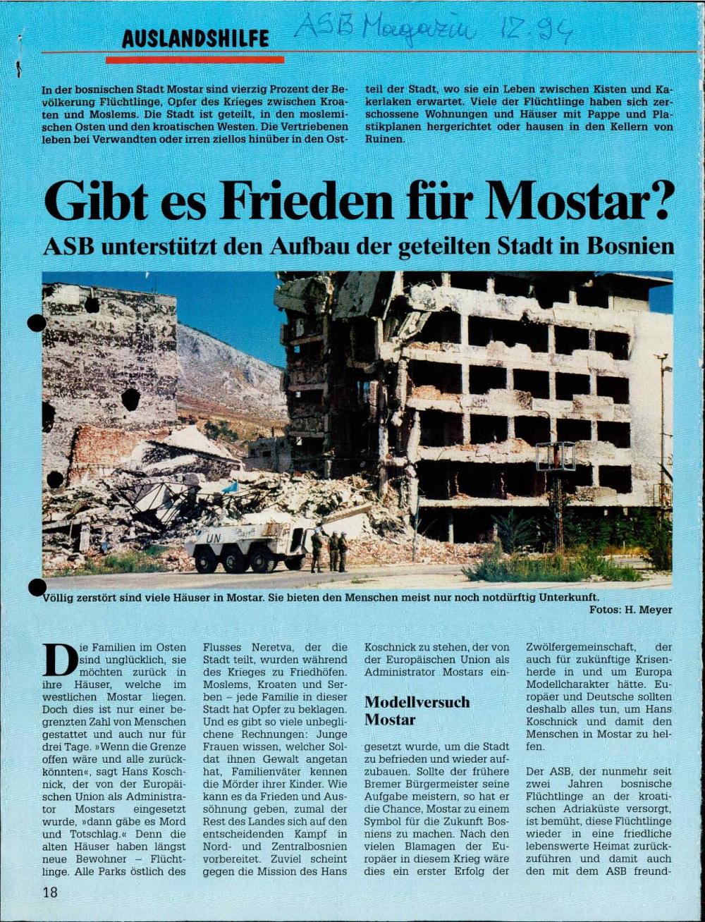Gibt es Frieden für Mostar?