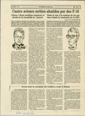 Cuatro aviones serbios abatidos por dos ...  - nosilna