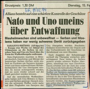 Nato und Uno uneins über Entwaffnung  - nosilna