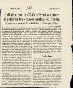 Gali dice que la OTAN volverá a actuar s...  - nosilna