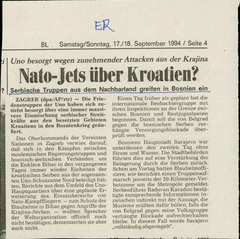 Nato-Jets über Kroatien?