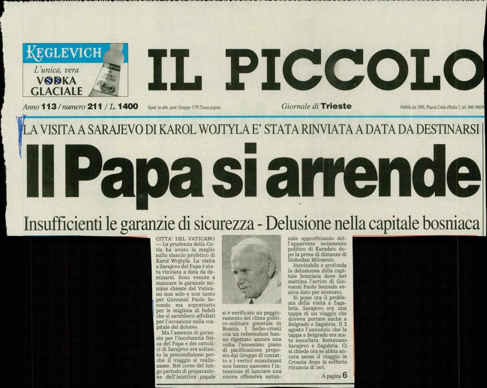 Il Papa si arrende