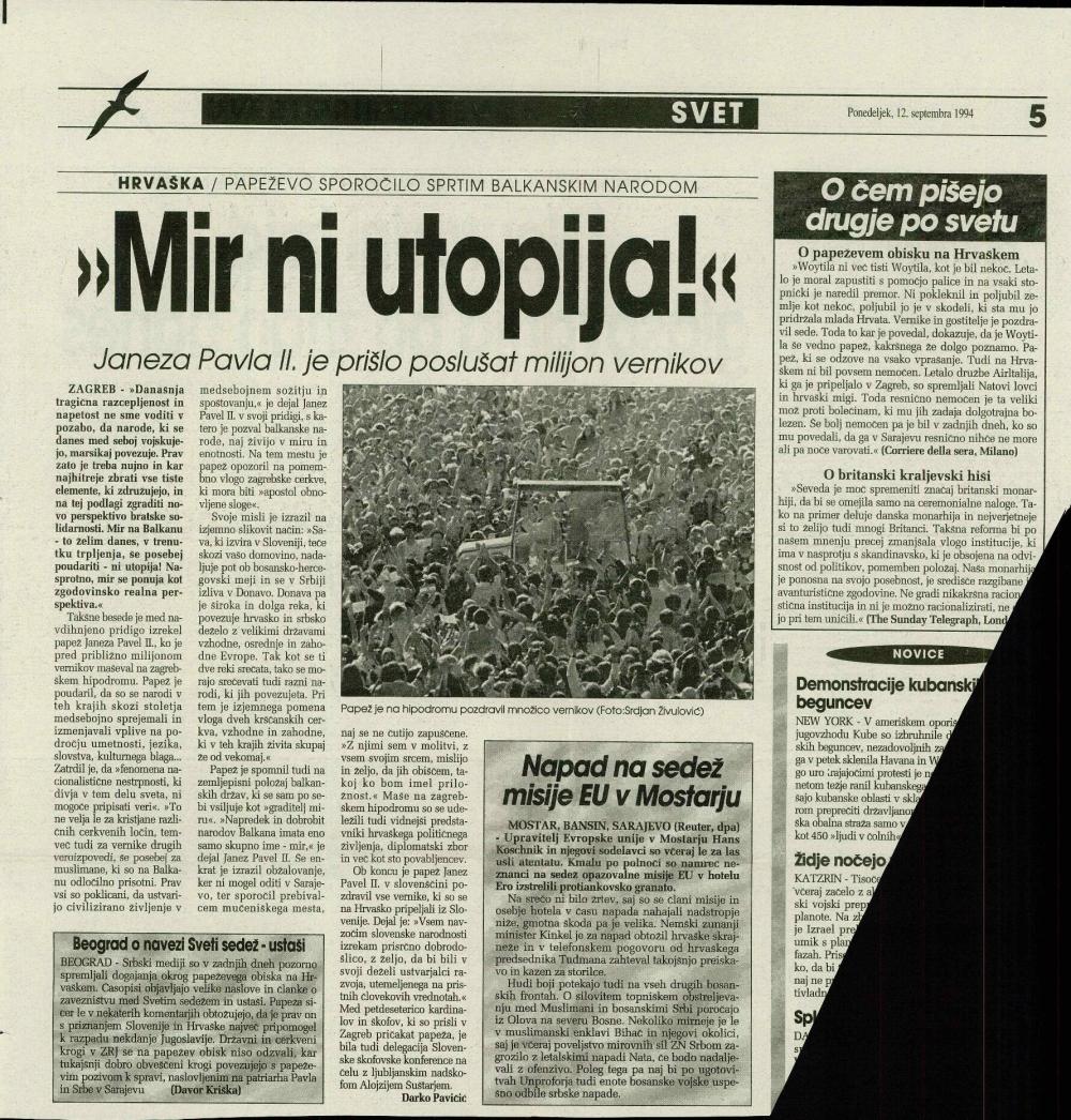»Mir ni utopija! «
