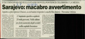 Sarajevo: macabro avvertimento  - nosilna