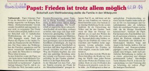 Papst: Frieden ist trotz allem möglich  - nosilna